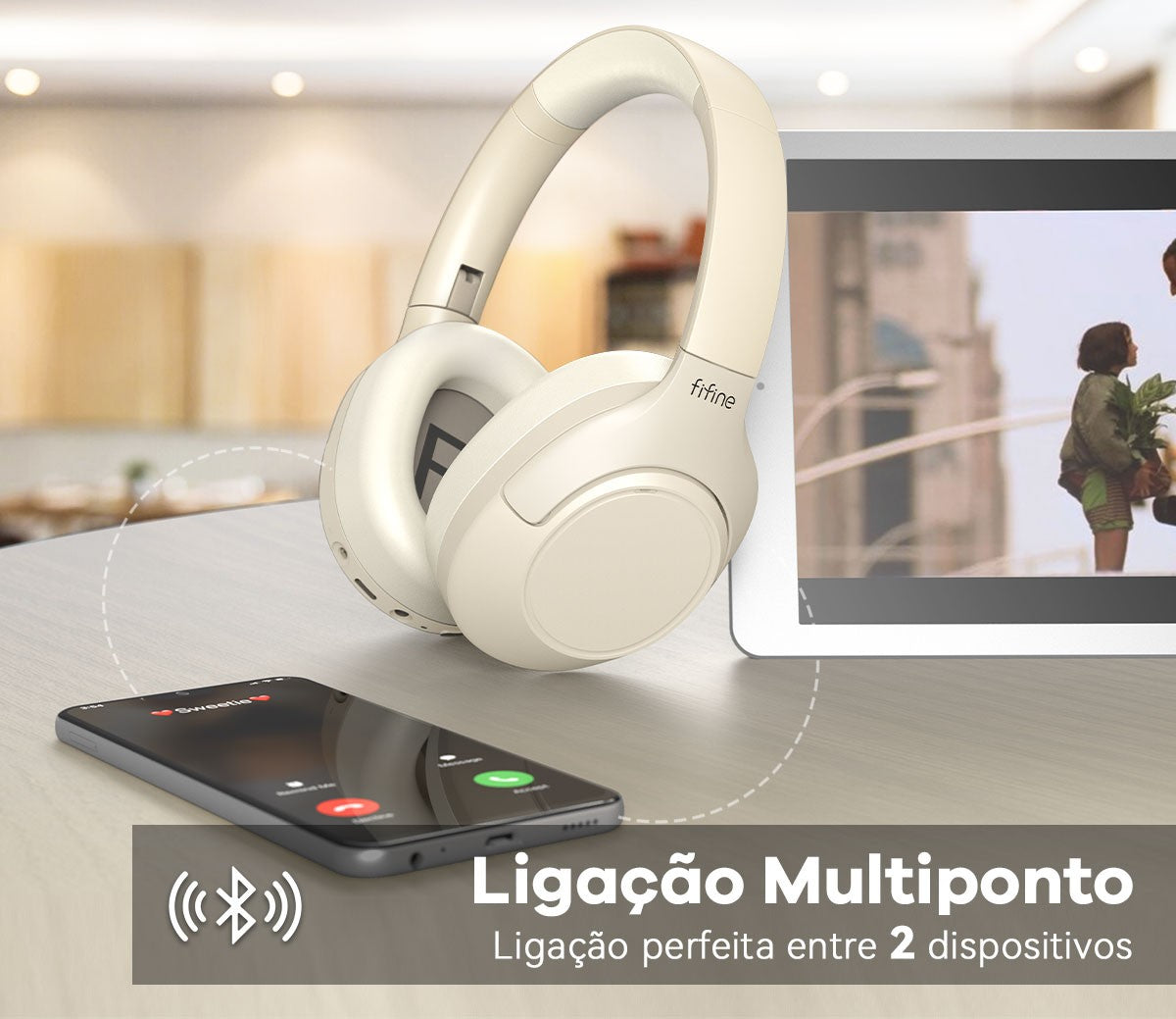 Fones de ouvido sem fio Bluetooth FIFINE 65H-X3
