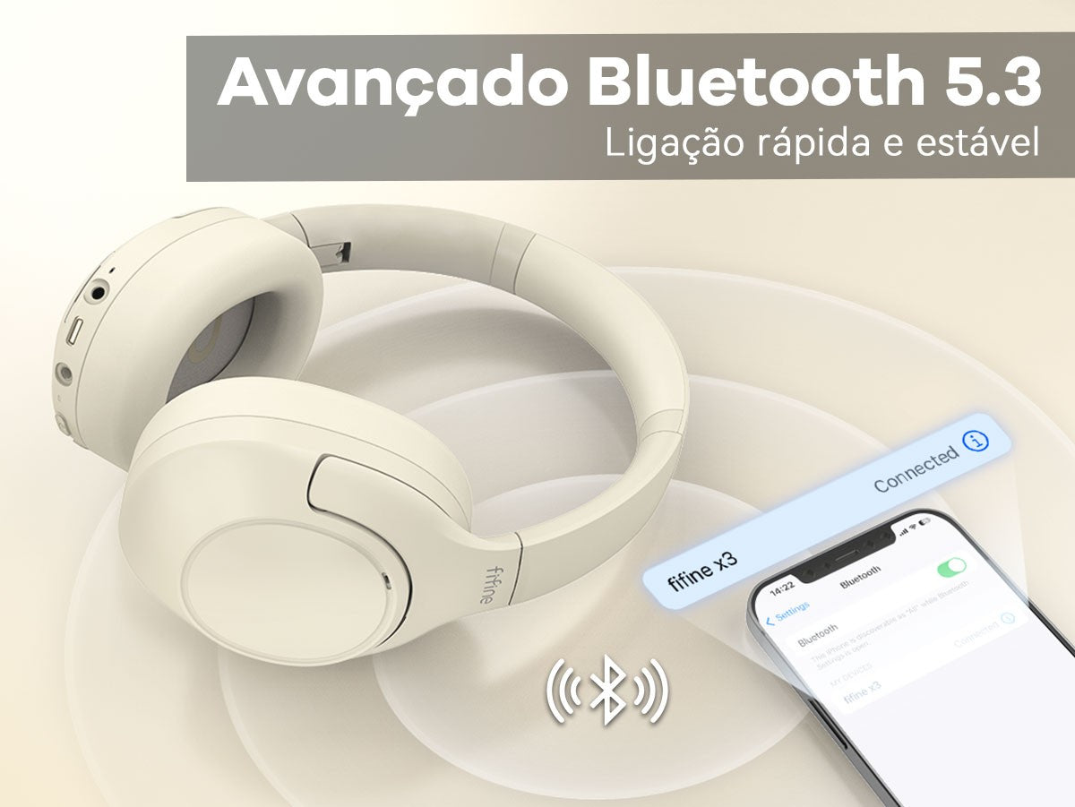 Fones de ouvido sem fio Bluetooth FIFINE 65H-X3