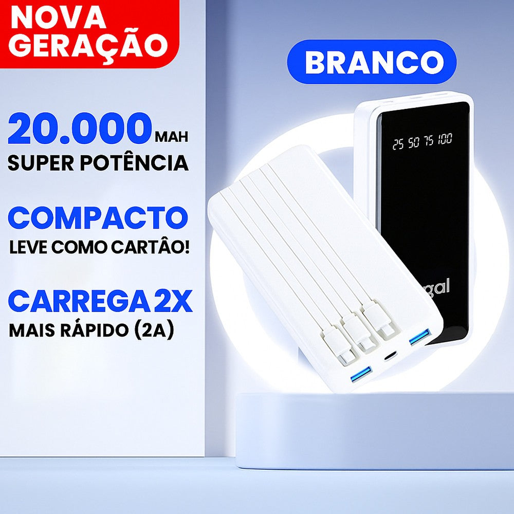 Power Bank 20.000mAh Premium com Lanterna LED